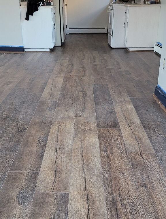 Laminate wood-look flooring for residential spaces