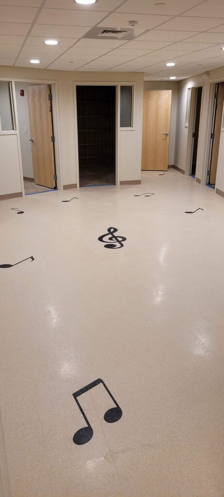 Commercial vinyl composition tile VCT flooring installation in Massachusetts